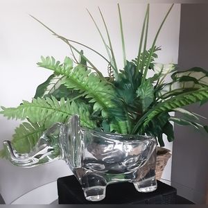 VINTAGE CIGAR CLEAR ELEPHANT,CIGARETTE, PIPE ASHTRAY